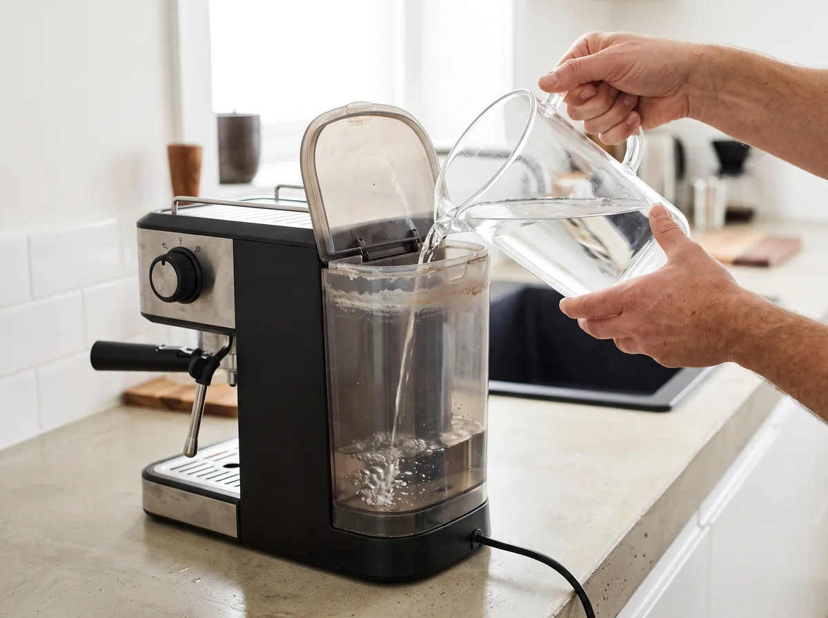espresso machine maintenance filtered water