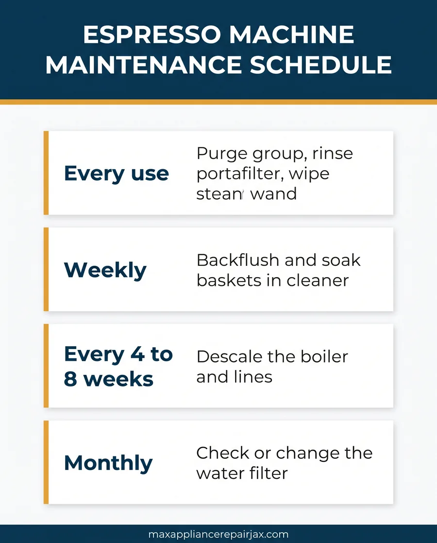 espresso machine maintenance schedule