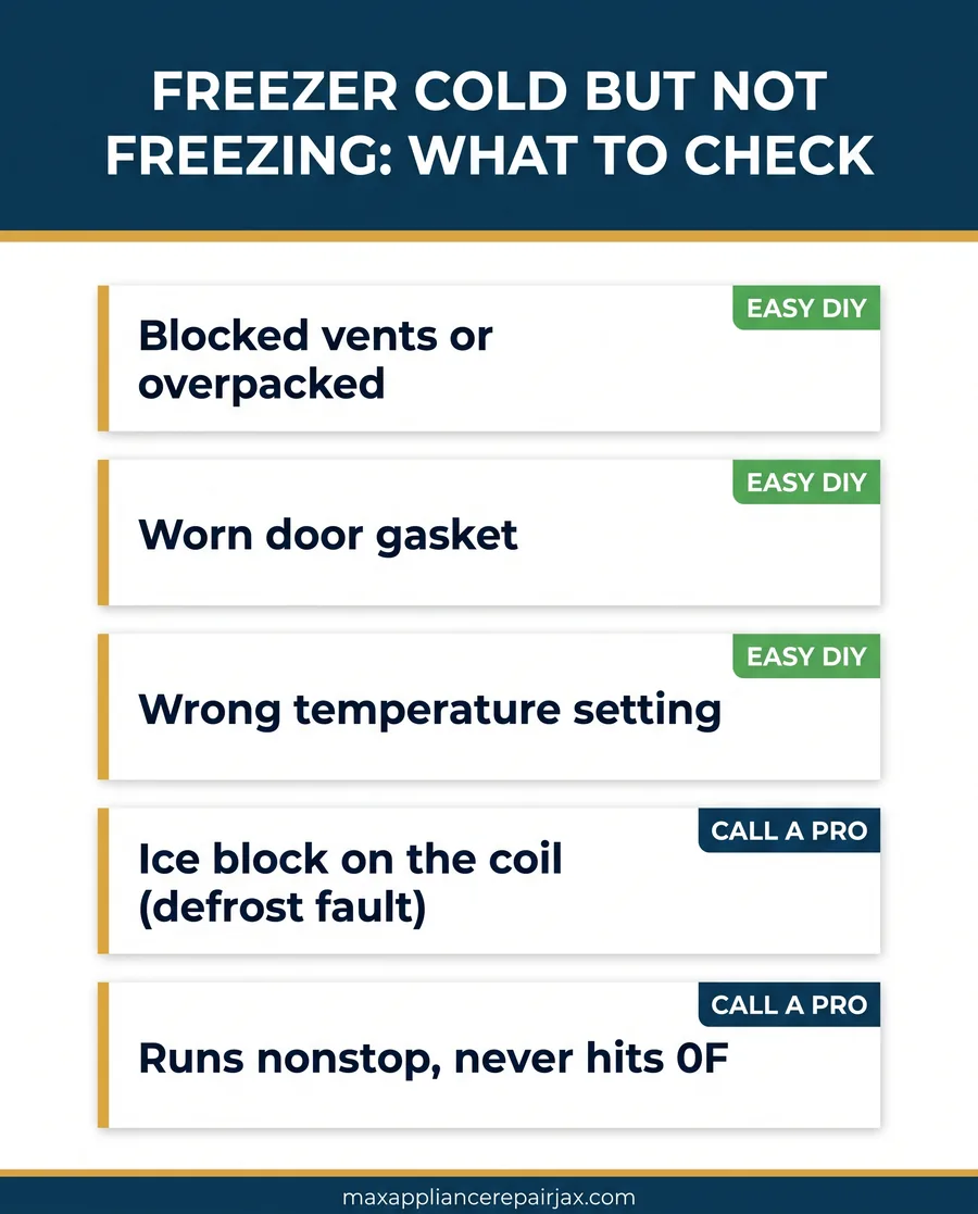freezer cold not freezing infographic