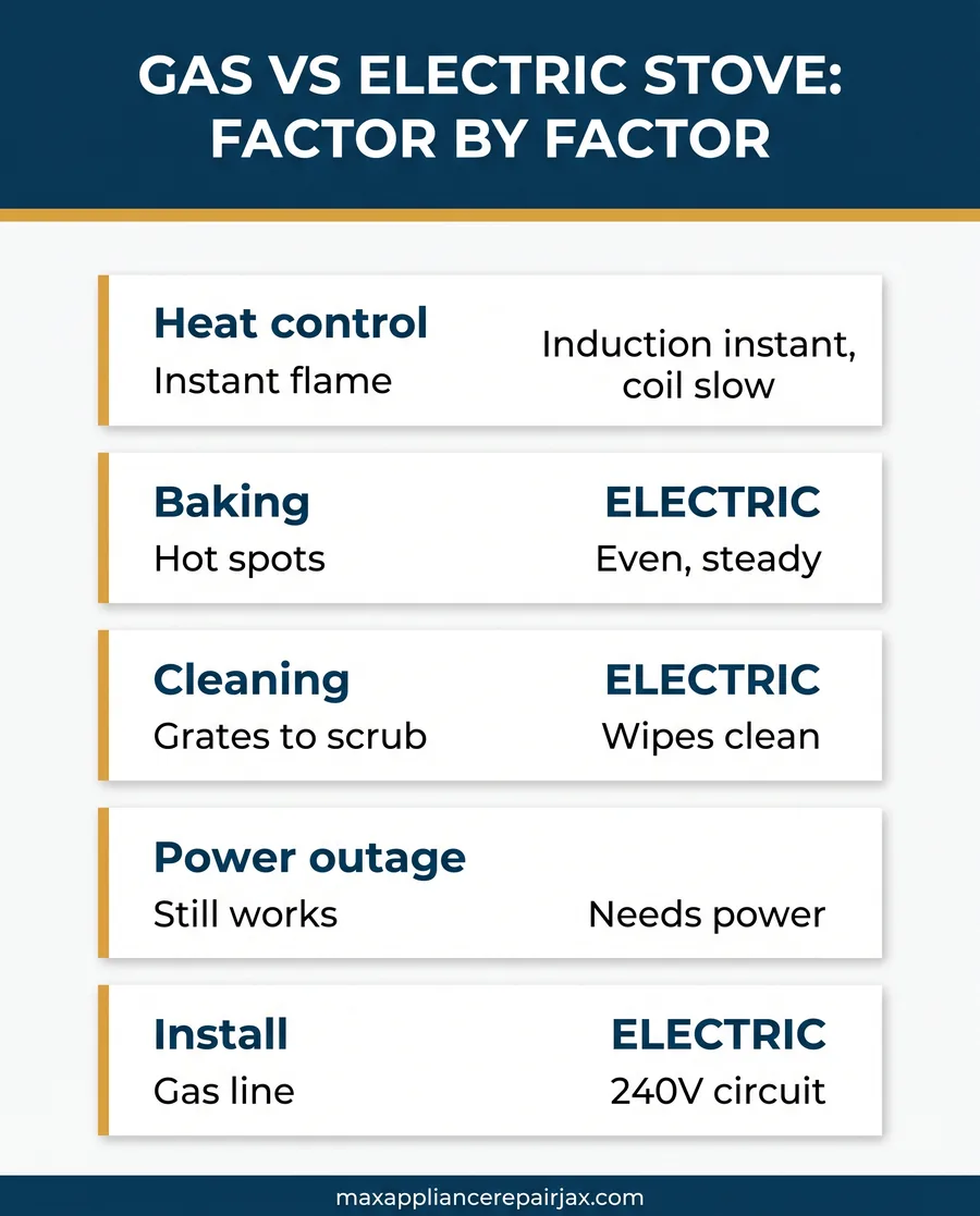 gas vs electric stove infographic