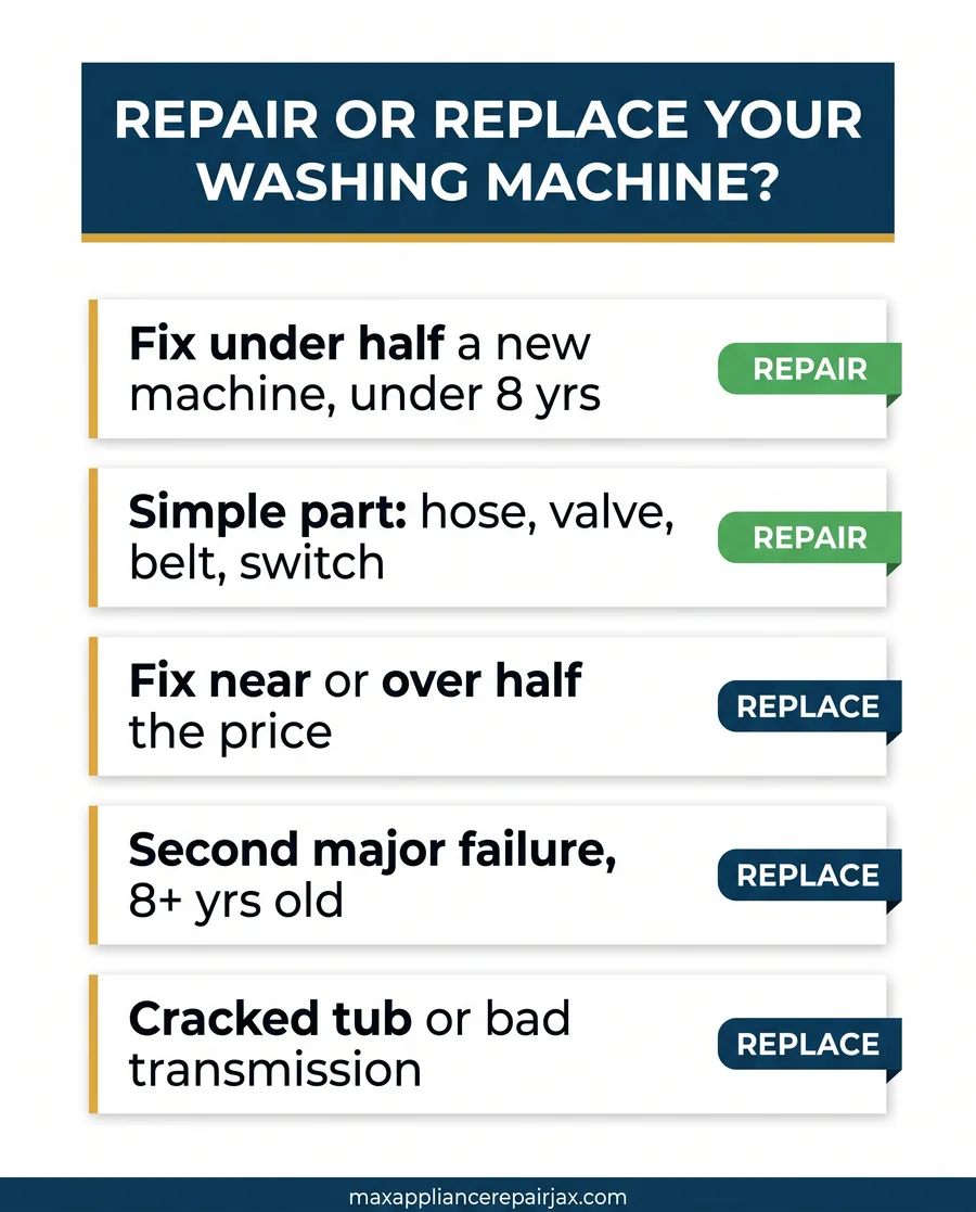 repair or replace washing machine infographic